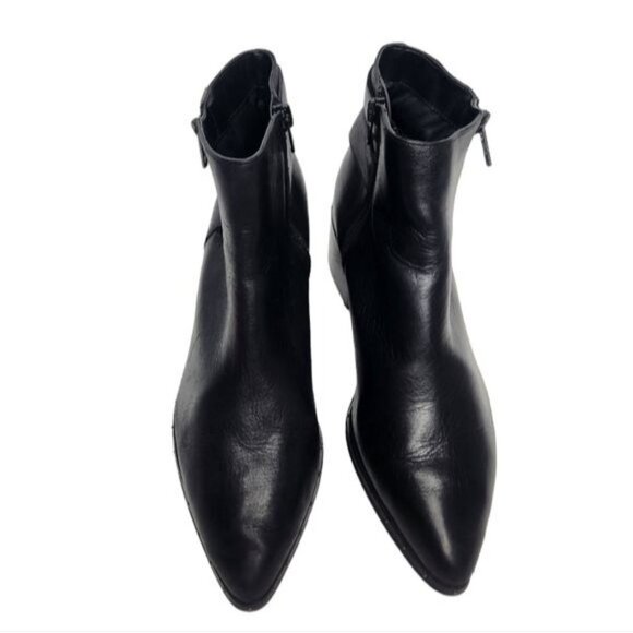 BLEECKER & BOND Georgia Black Leather Ankle Booties - Picture 4 of 14